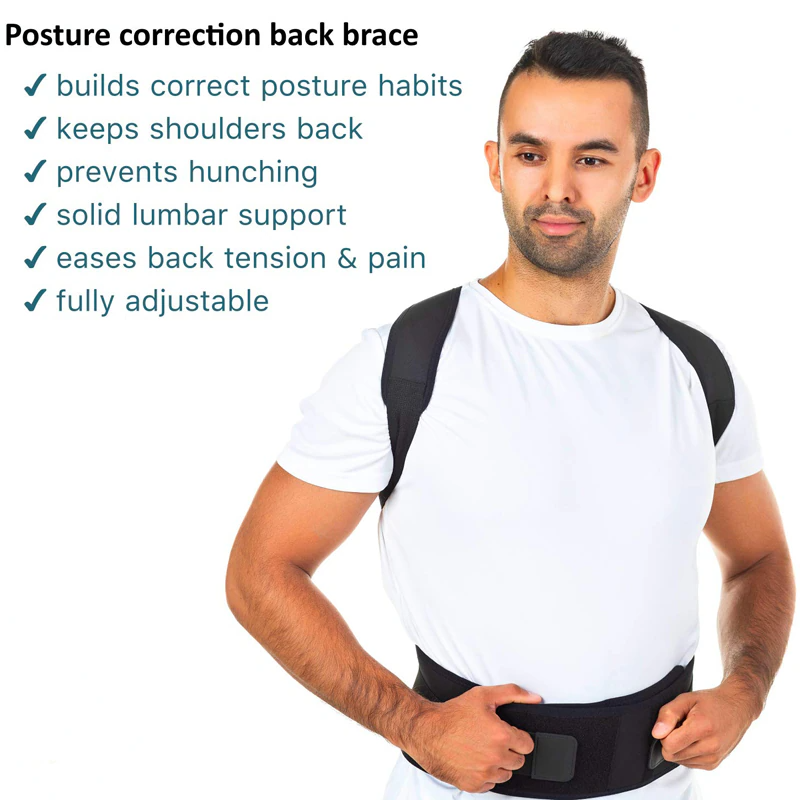 Posture Corrector Support Magnetic Back Shoulder Brace Belt Band For - Toddcraft