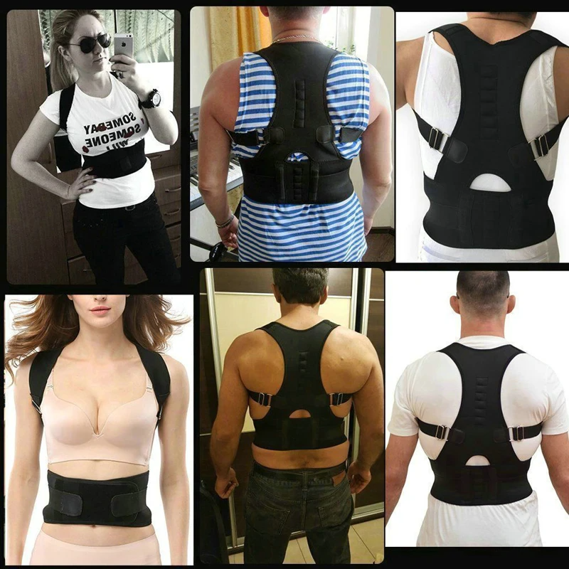 Posture Corrector Support Magnetic Back Shoulder Brace Belt Band For - Toddcraft