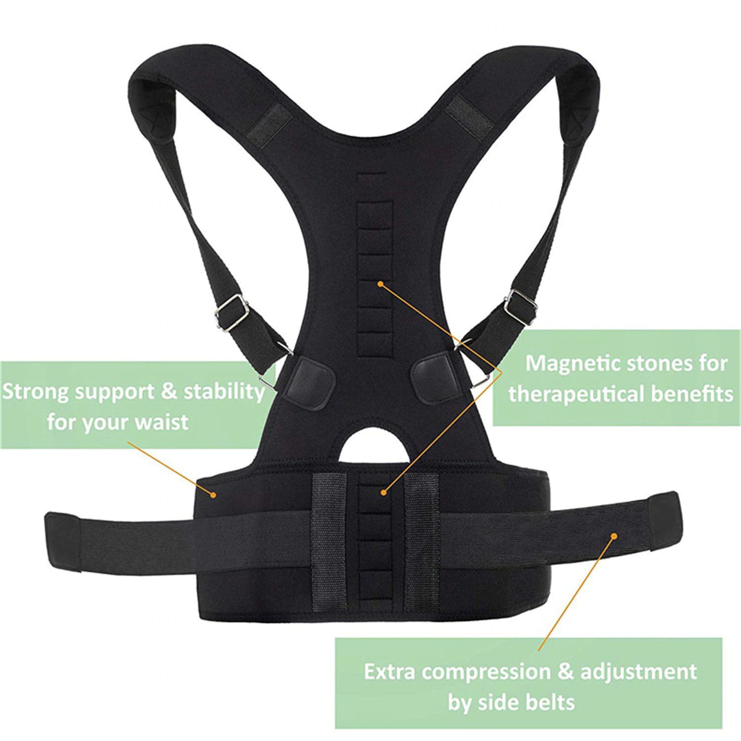 Posture Corrector Support Magnetic Back Shoulder Brace Belt Band For - Toddcraft