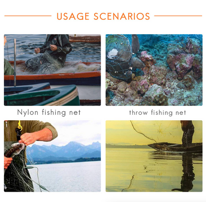 6/8/10/12/16FT Fishing Cast Net Bait Easy Throw Hand Cast Strong Nylon - Toddcraft