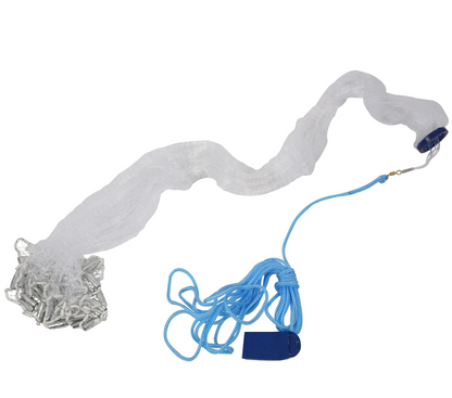 6/8/10/12/16FT Fishing Cast Net Bait Easy Throw Hand Cast Strong Nylon - Toddcraft