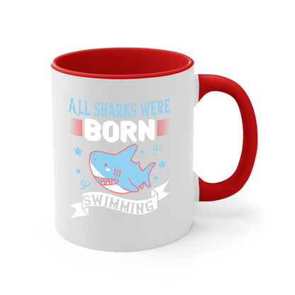 All Sharks Were Born Swimming Mug - Shark Lover Coffee Cup Gift