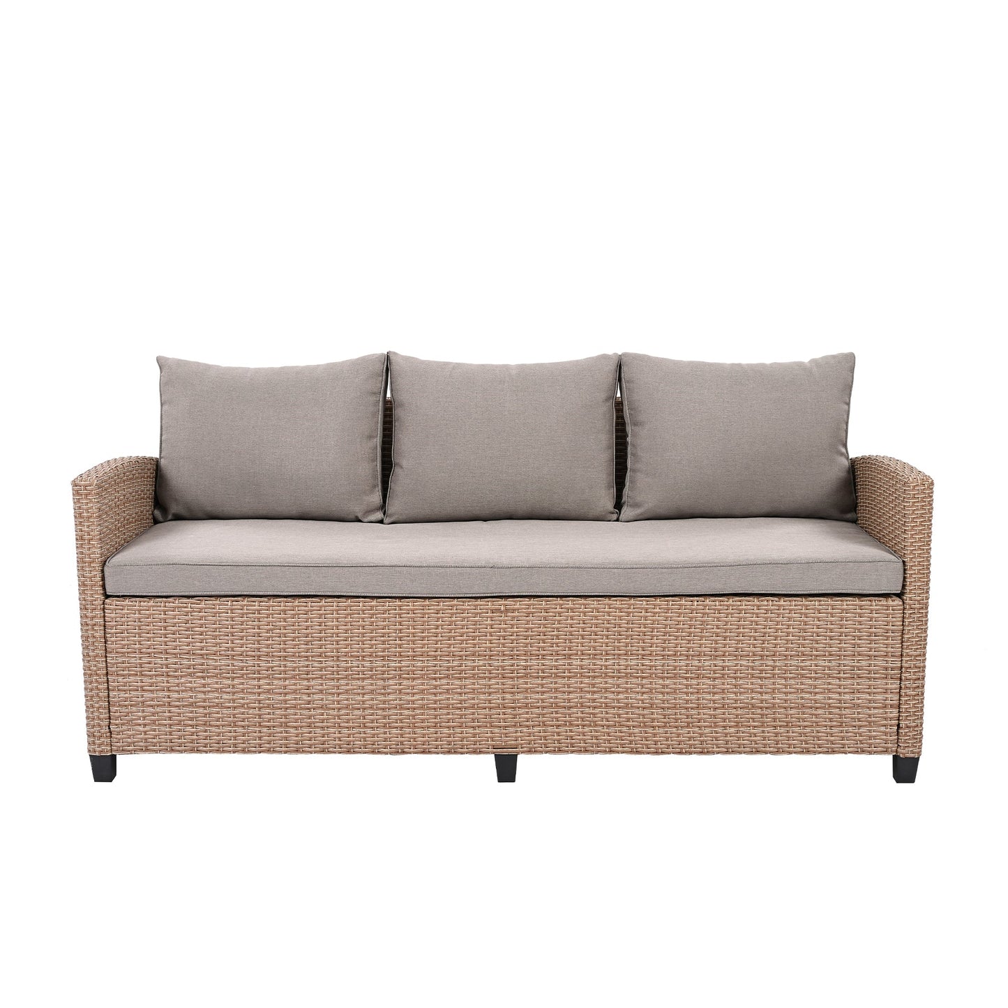 6-Piece Outdoor Rattan Wicker Set Patio Garden Backyard Sofa, Chair, - Toddcraft