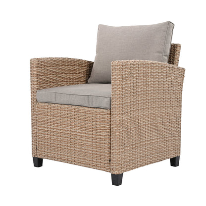 6-Piece Outdoor Rattan Wicker Set Patio Garden Backyard Sofa, Chair, - Toddcraft