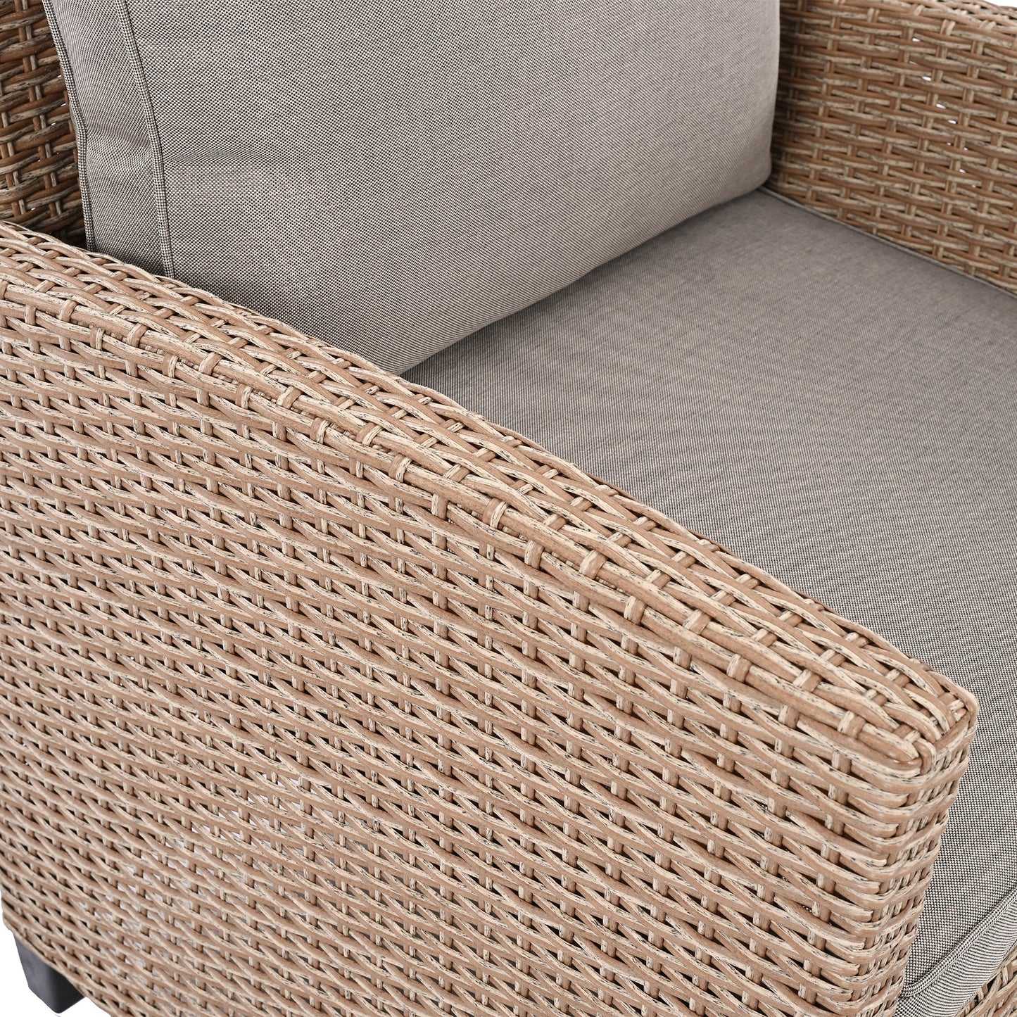 6-Piece Outdoor Rattan Wicker Set Patio Garden Backyard Sofa, Chair, - Toddcraft