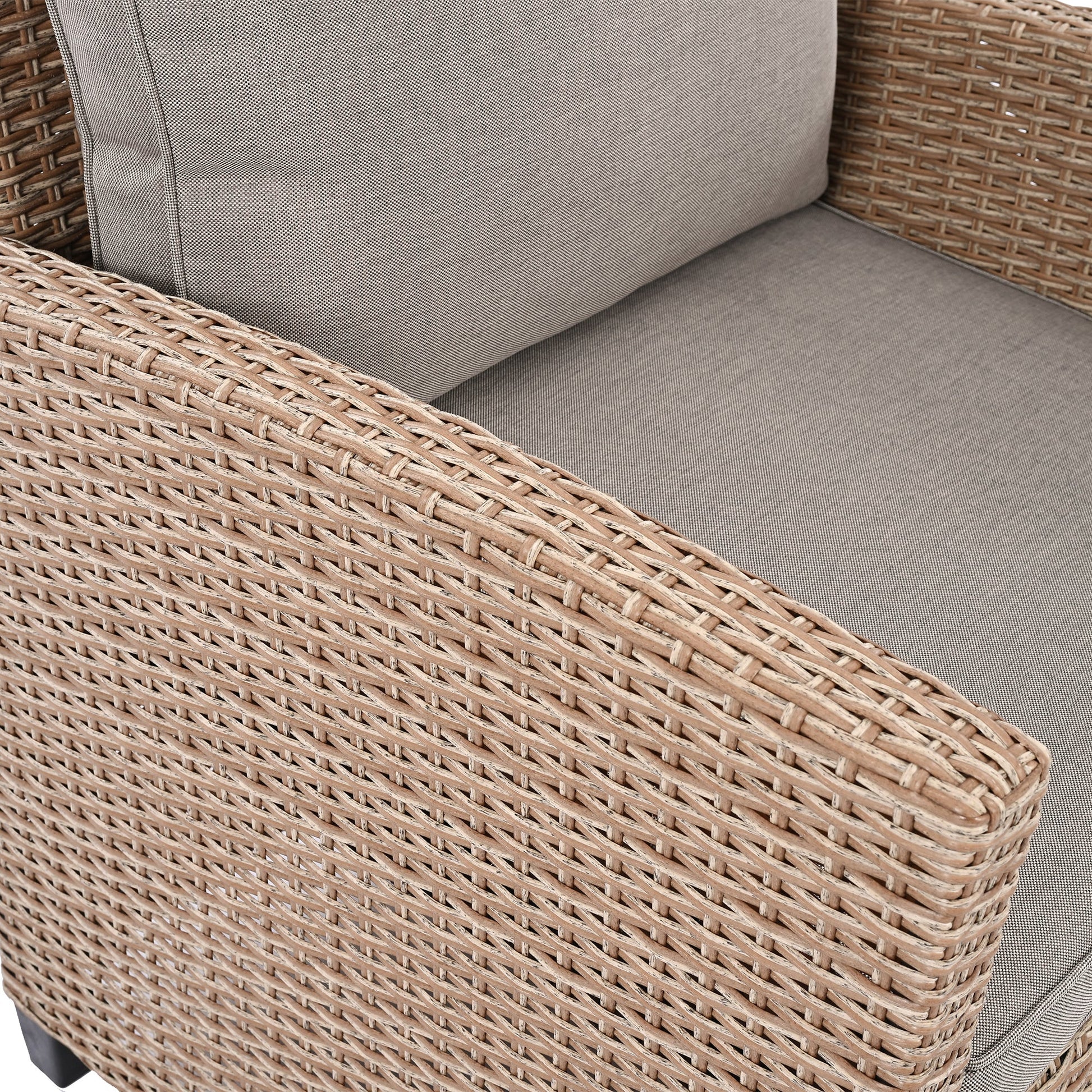 6-Piece Outdoor Rattan Wicker Set Patio Garden Backyard Sofa, Chair, - Toddcraft