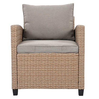 6-Piece Outdoor Rattan Wicker Set Patio Garden Backyard Sofa, Chair, - Toddcraft