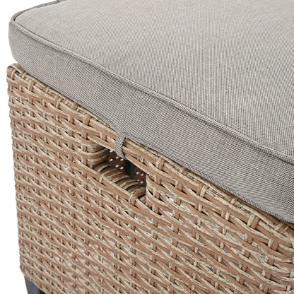 6-Piece Outdoor Rattan Wicker Set Patio Garden Backyard Sofa, Chair, - Toddcraft