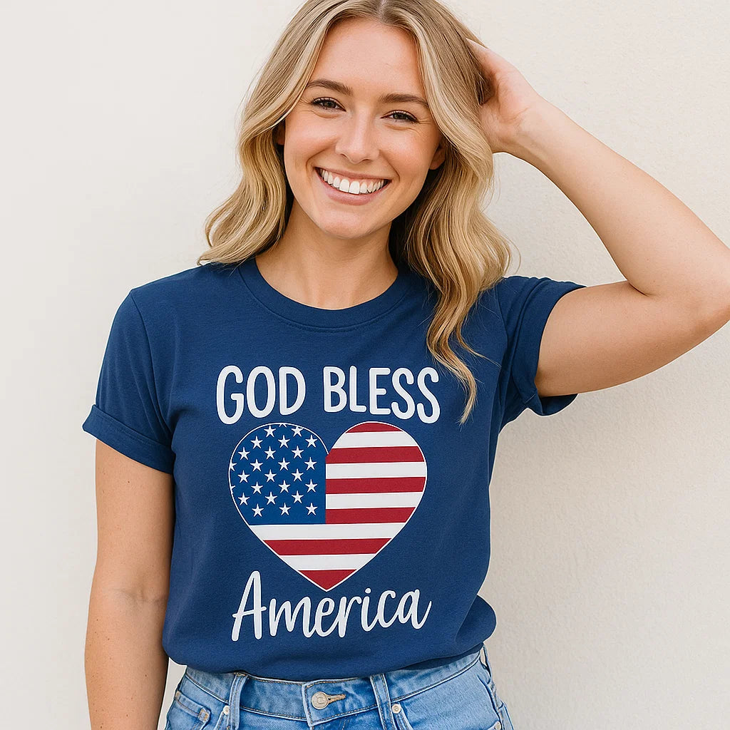 God Bless America T-Shirt Patriotic USA Tee - Toddcraft