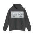 The sarcastic dog face 3d hoodie in dark heather.