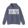 The sarcastic dog face 3d hoodie in heather navy.