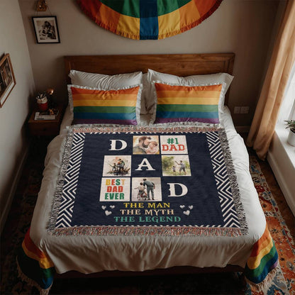 Dad Heirloom Woven Blanket 80x60 – Personalized Horizontal Throw with Message Warm Gift for Father’s Day, Birthday, or Christmas - Toddcraft