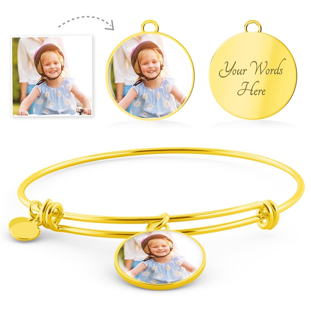 Forever Yours – Personalized Luxury Circle Bangle with Your Photo - Toddcraft