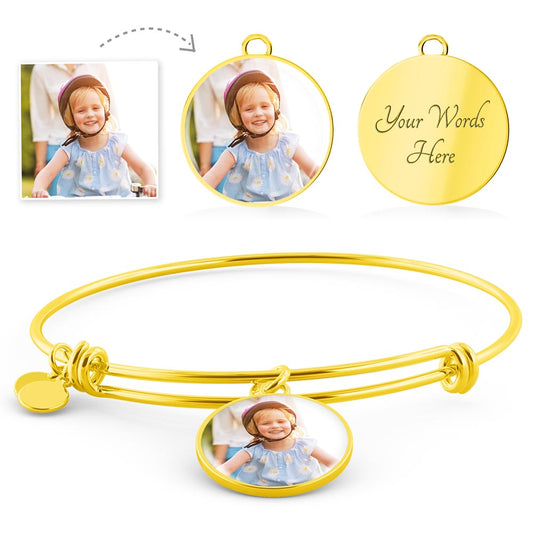 Forever Yours – Personalized Luxury Circle Bangle with Your Photo - Toddcraft