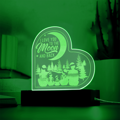 Acrylic Heart - I Love You to the Moon and Back - Toddcraft