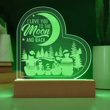 Acrylic Heart - I Love You to the Moon and Back - Toddcraft