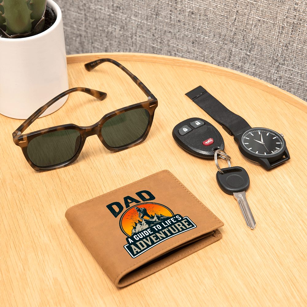 Life Is an Adventure – Personalized Leather Wallet Gift for Dad | Sentimental Father’s Day Gift, Birthday or Christmas Present - Toddcraft