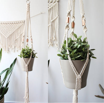 Macrame Plant Hanger, Copper Macrame - Toddcraft
