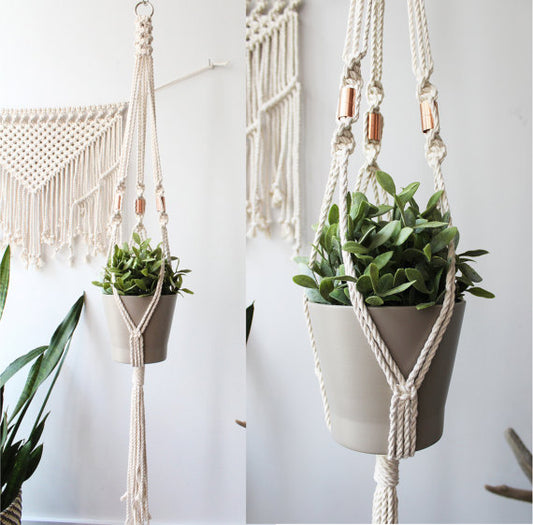 Macrame Plant Hanger, Copper Macrame - Toddcraft
