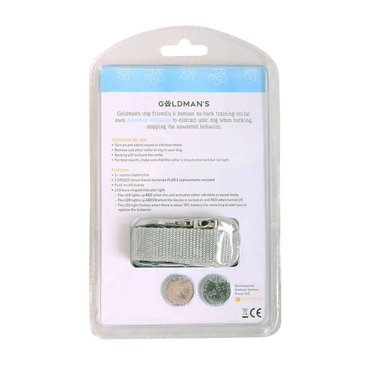 Goldman's No-Bark Training Dog Collar Friendly and Humane - Size Large - Toddcraft