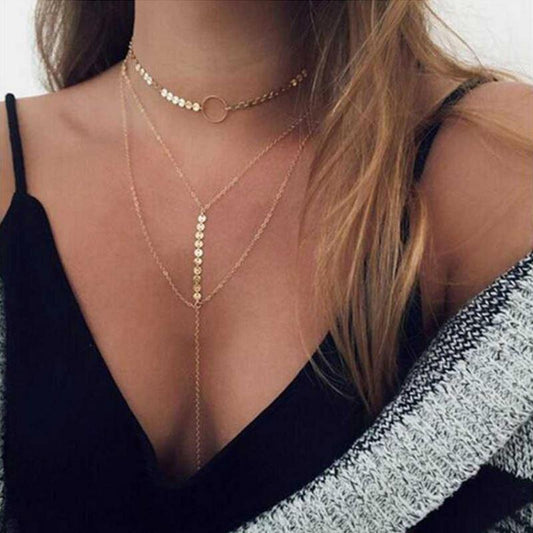 Three Layer Lariat Choker Necklace - Toddcraft