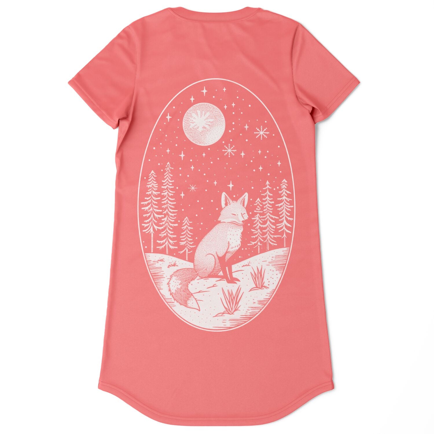 Foxy Light of the Moon AOP T-Shirt Dress – Magical & Stylish All-Over Print - Toddcraft