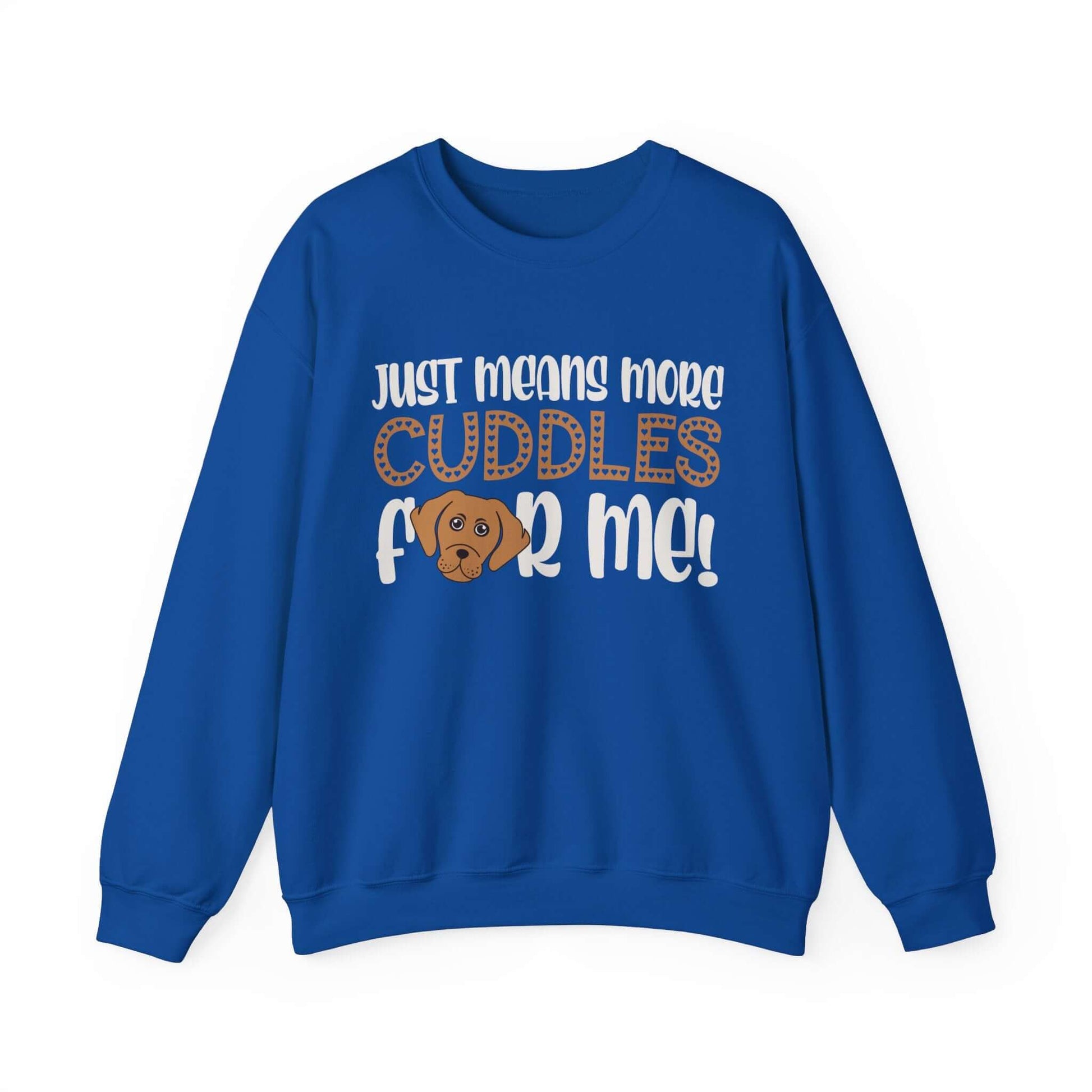 The sweatshirt for dog lovers in royal blue.