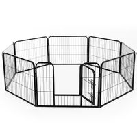 PawHut DIY 8 Panel Heavy Duty Powder Coated Metal Dog Pet Playpen - Toddcraft