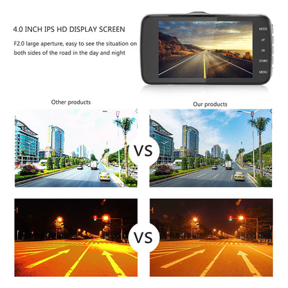 4" Dual Lens 1080P FHD 1.0MP Dash Camera Car DVR - Toddcraft