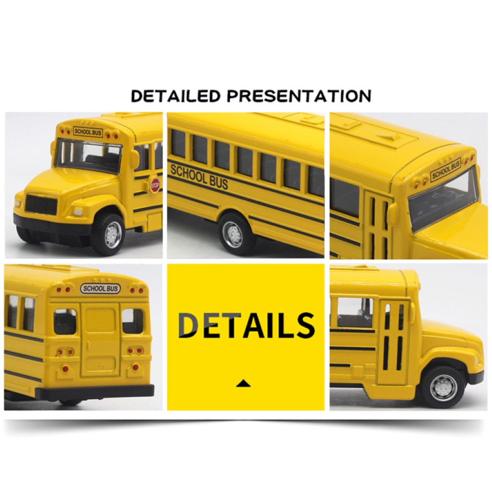 Alloy Inertial School Bus Model Car Model For Gifts Kids Boy Toys - Toddcraft
