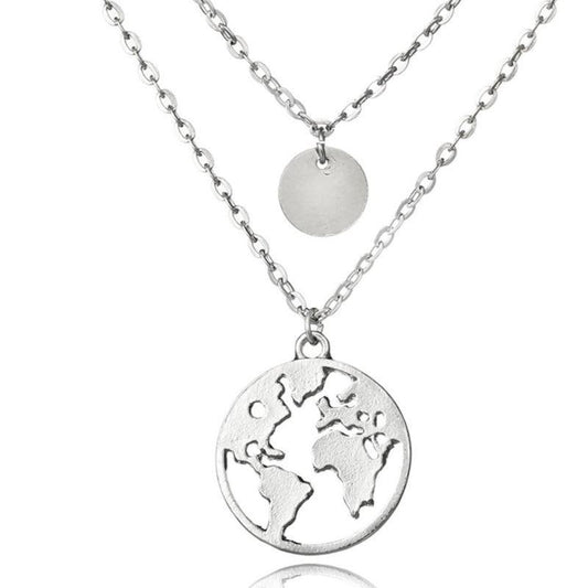 World Map Necklace Gift for grandma Birthdays christmas gift for mother and daughter