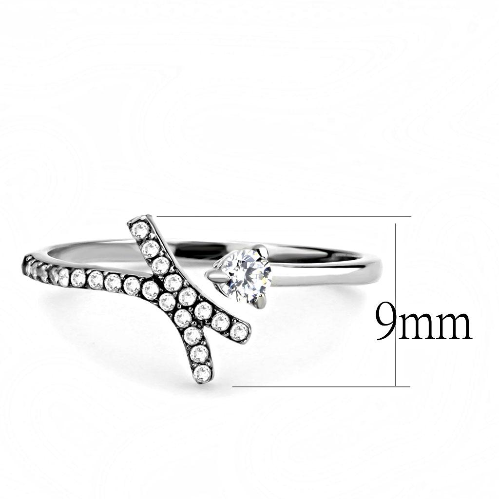 DA145 - High polished (no plating) Stainless Steel Ring with AAA Grade - Toddcraft