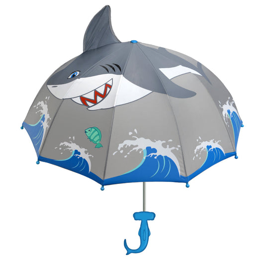 Shark Umbrella for Kids - 3D Hammerhead Handle with Pop-Up Fin