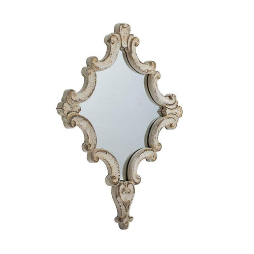 30" White Diamond Solid Wood Framed Accent Mirror - Toddcraft