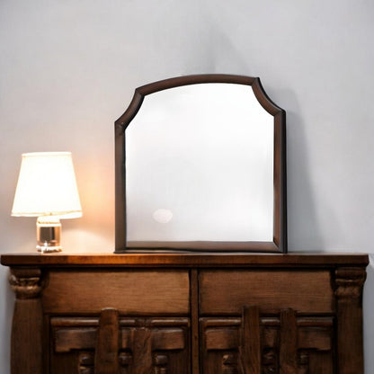 37" Espresso Abstract Wood Framed Mounted Dresser Mirror - Toddcraft
