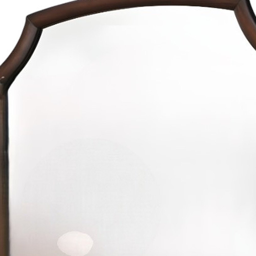 37" Espresso Abstract Wood Framed Mounted Dresser Mirror - Toddcraft
