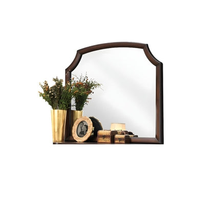 37" Espresso Abstract Wood Framed Mounted Dresser Mirror - Toddcraft