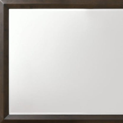 Rich Espresso Finish Wooden Rectangular Beveled Edge Mirror - Toddcraft
