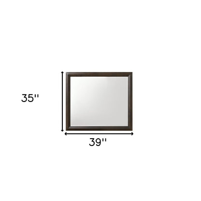 Rich Espresso Finish Wooden Rectangular Beveled Edge Mirror - Toddcraft