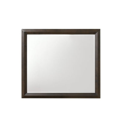 Rich Espresso Finish Wooden Rectangular Beveled Edge Mirror - Toddcraft