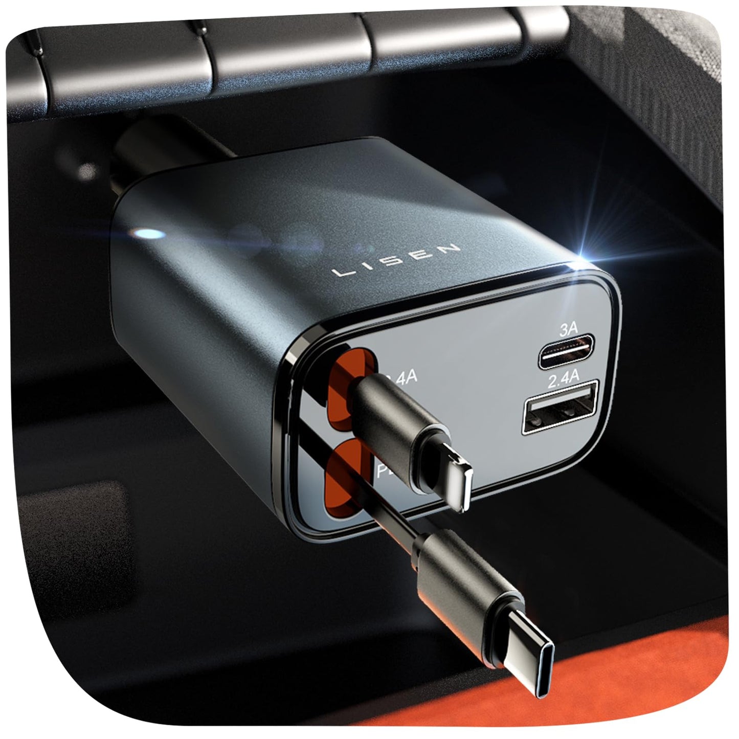 Retractable Car Charger [69W USB C Car Charger - Toddcraft