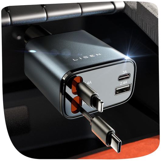 Retractable Car Charger [69W USB C Car Charger - Toddcraft