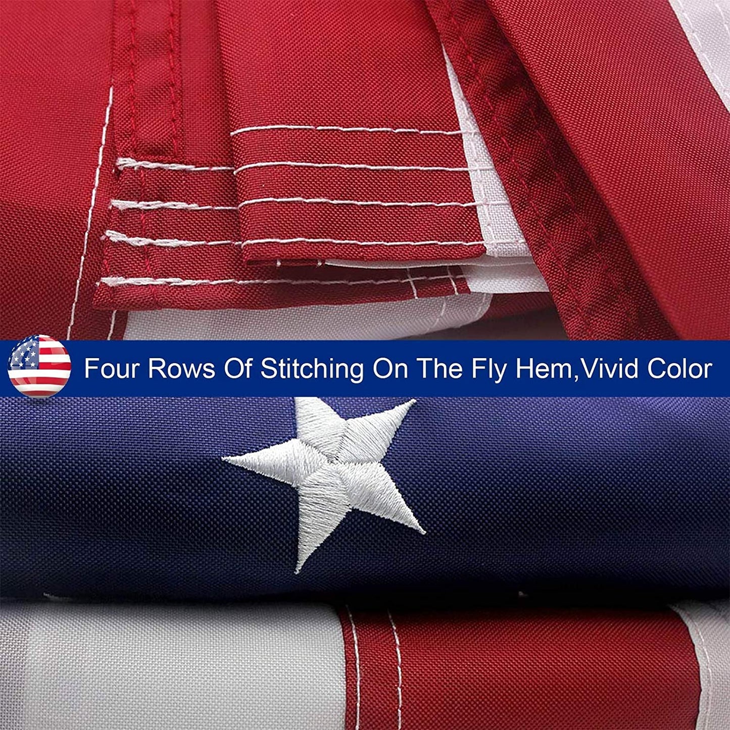 American Flag Outdoor Heavy Duty Embroidered Stars USA Flag - Toddcraft