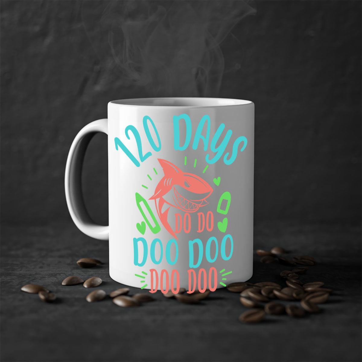 100 Days Shark Doo Doo Mug - Funny Shark Coffee Cup Gift