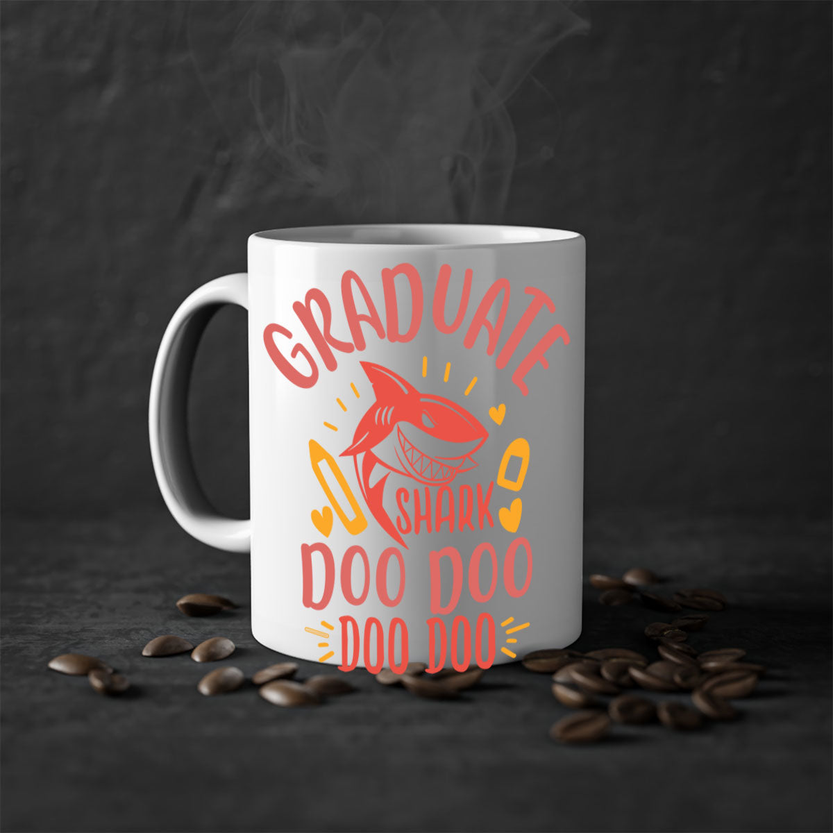 Graduate Shark Doo Doo Mug - Funny Graduation Coffee Cup Gift