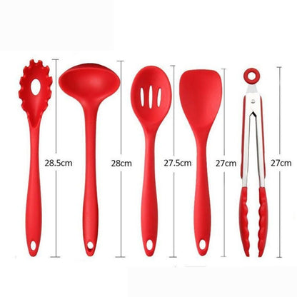 Non Stick Silicone Cooking Utensils Premium Heat Resistant 10 PCS Set - Toddcraft