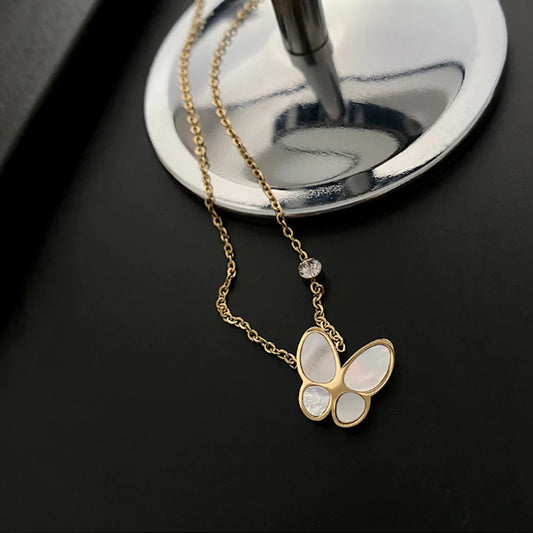 Womens Necklace With Butterfly Pedant - Toddcraft