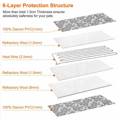 Thermal Heating Waterproof Bed Pad for Pets with Adjustable - Toddcraft